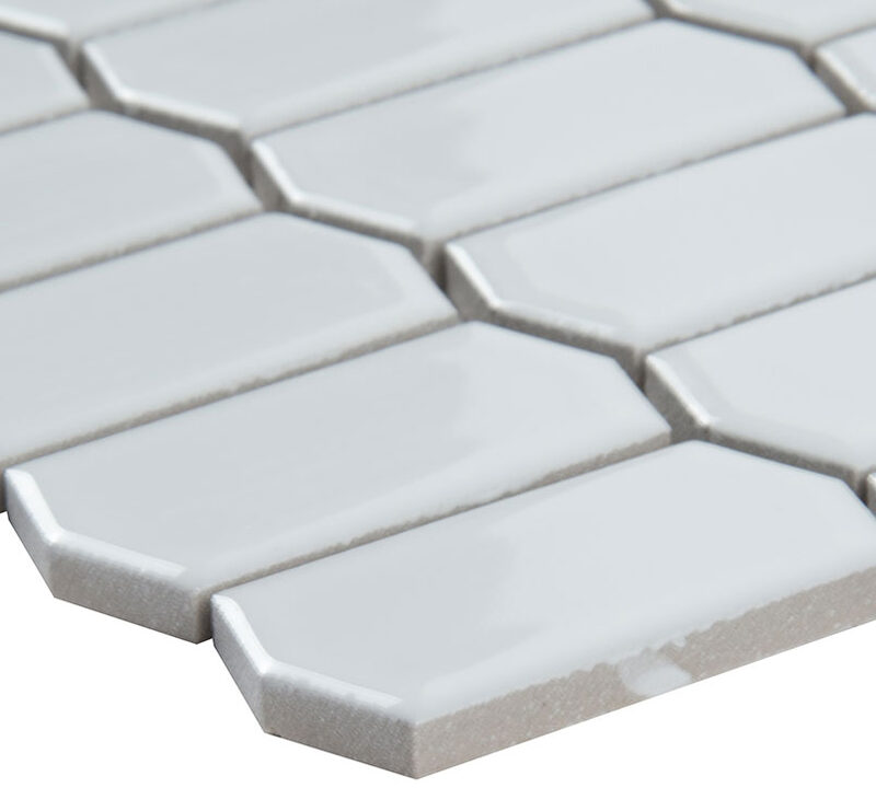 Retro Picket Bianco 8mm Glossy surface detail