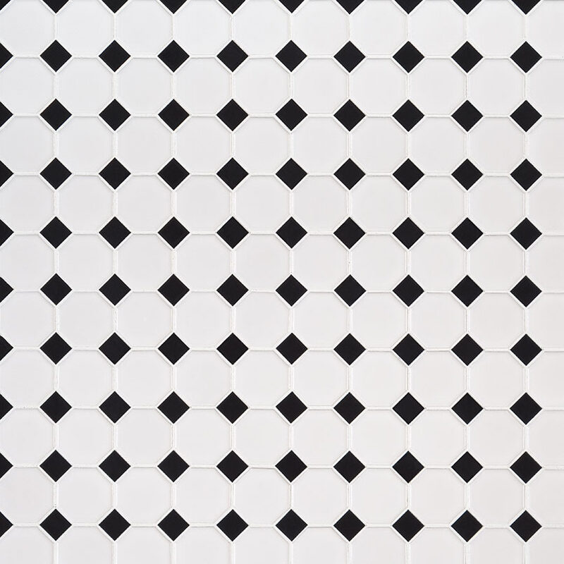 Retro Octagon Bianco 6mm Glossy surface detail