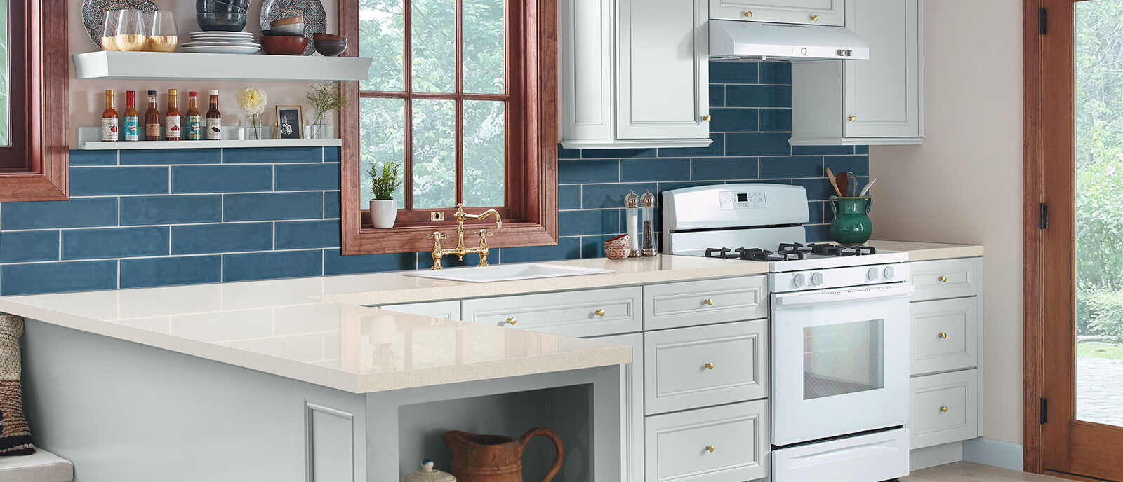 Aruca White Quartz countertop installed