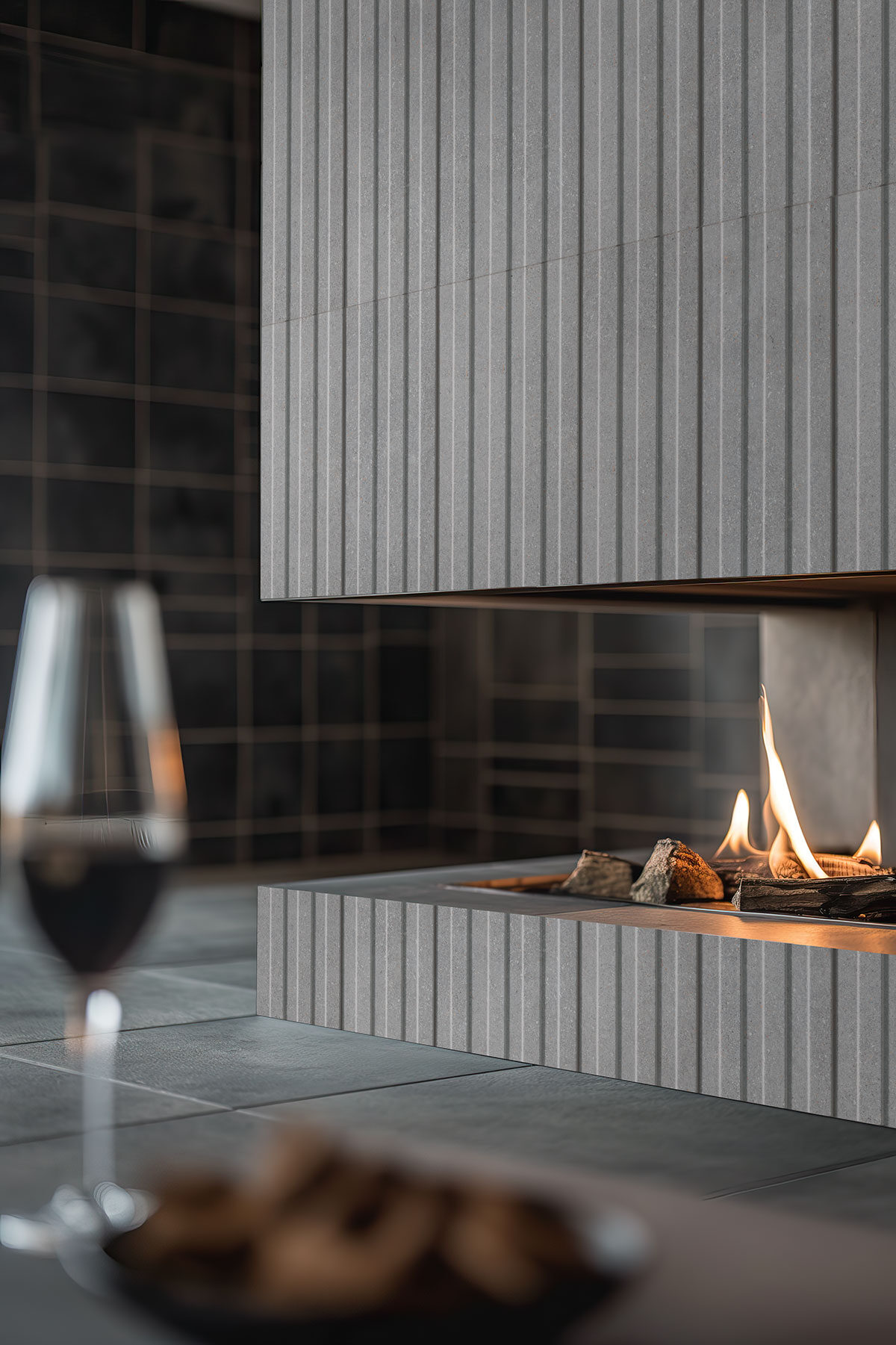 ceniza backsplash in a living room