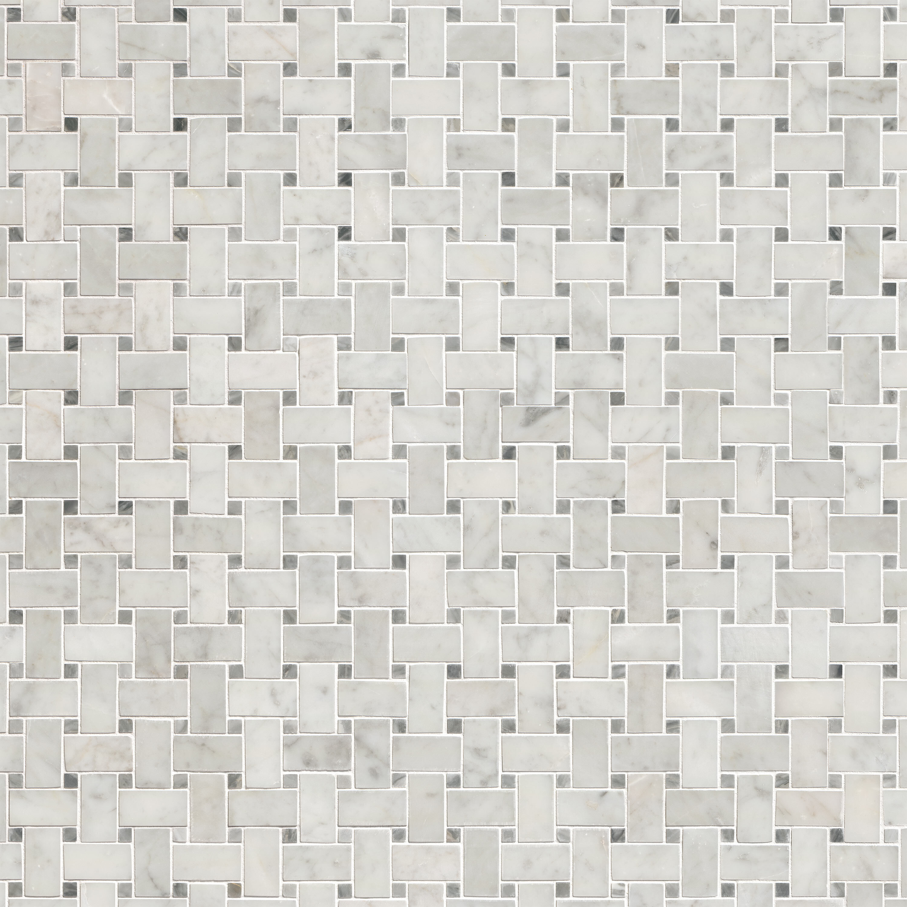 Carrara White Basketweave Pattern Honed Tile surface detail
