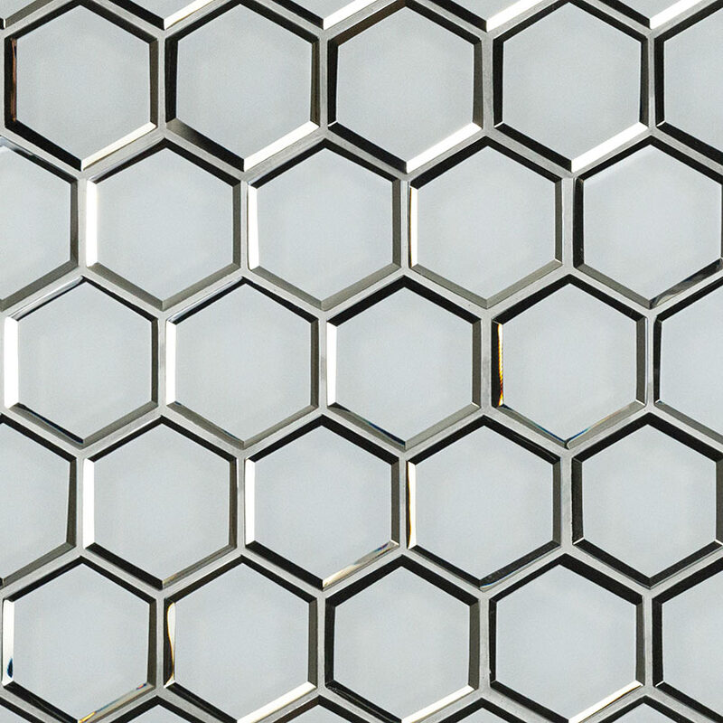 Ice Beveled 3" Hexagon tile — product photo