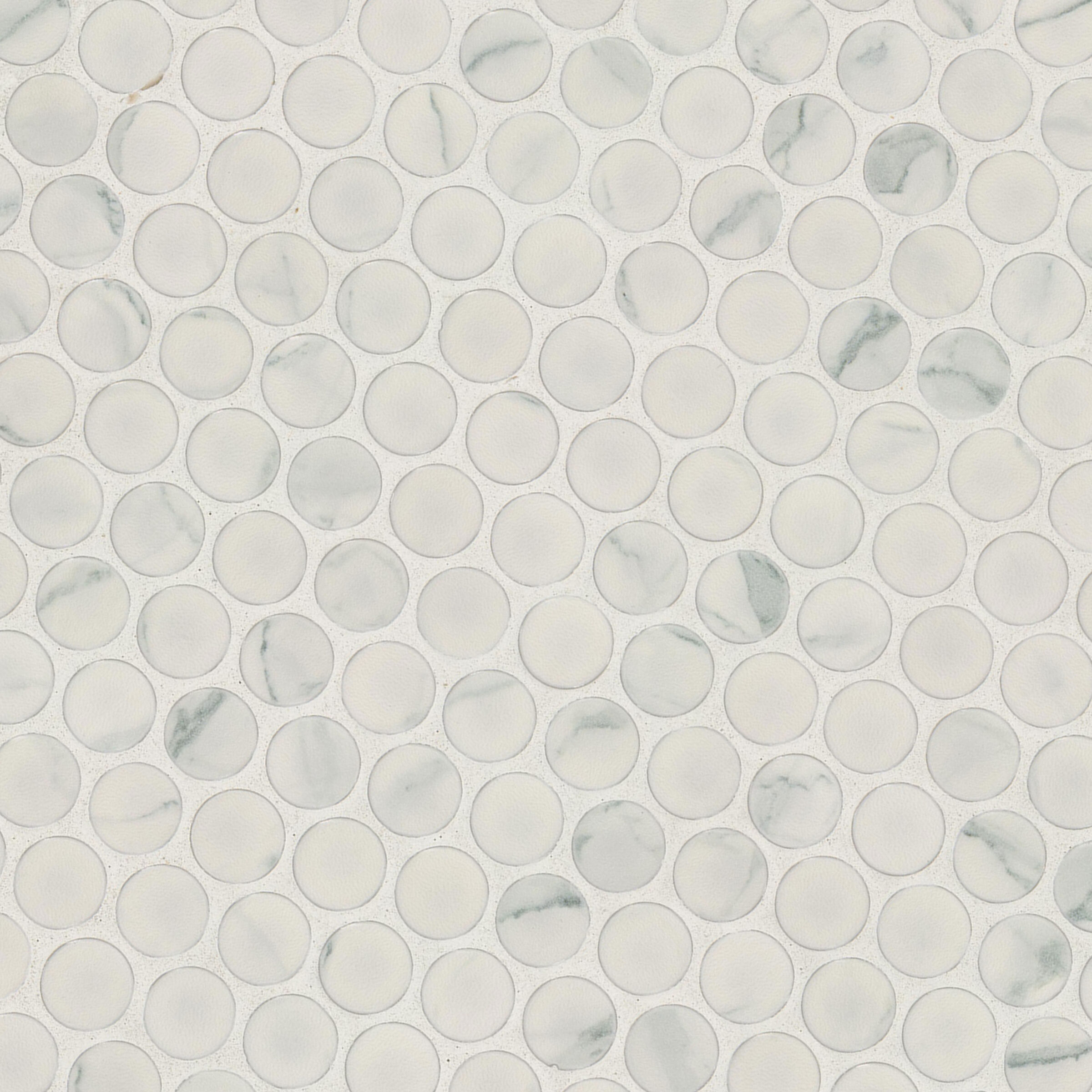 Carrara Matte Penny Round surface detail — view 2