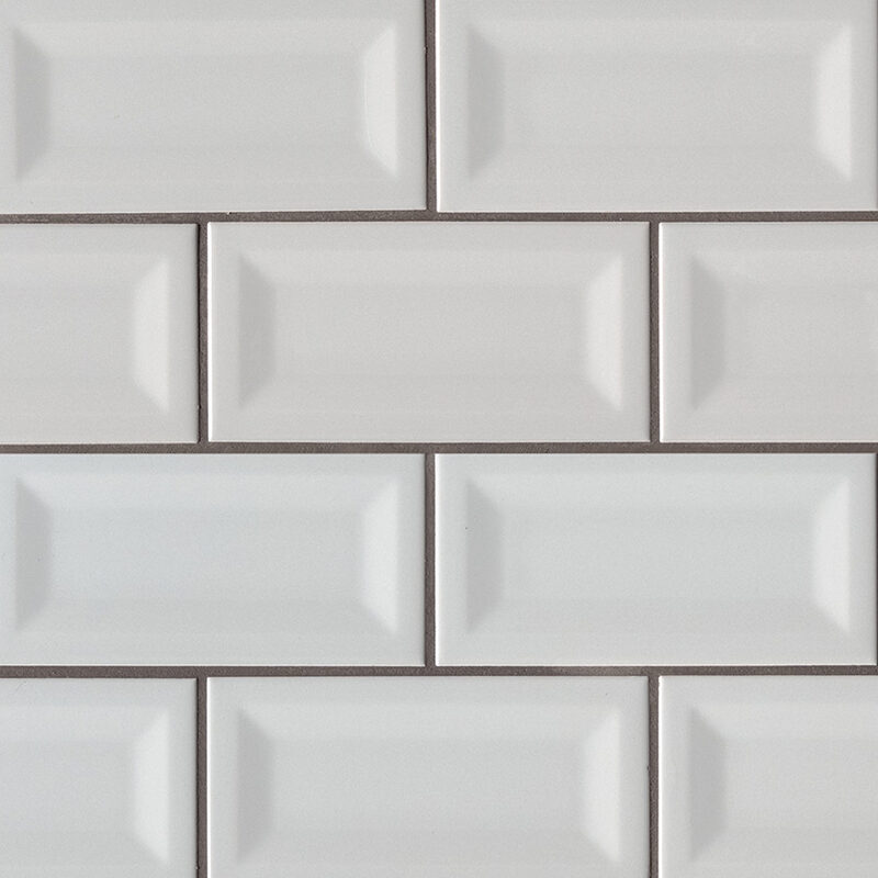 Gray Glossy Inverted Beveled Tile tile, full view