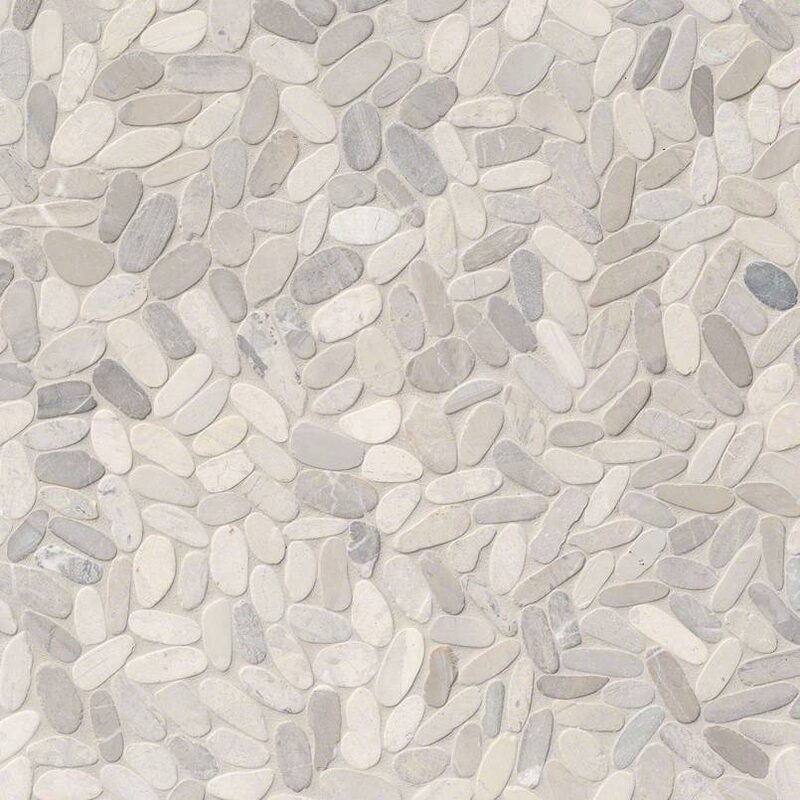 Sliced Pebble Truffle Tumbled tile, full view