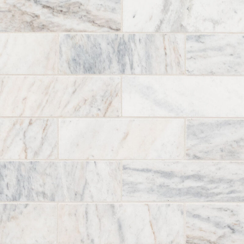 Capri Blue Honed Subway Tile 2x6 tile, full view