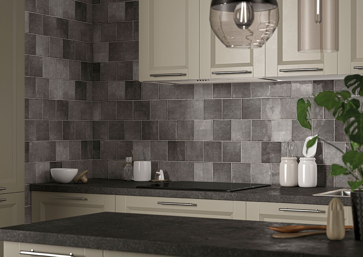 Renzo Storm 5x5 Wall Tile backsplash installed — view 5