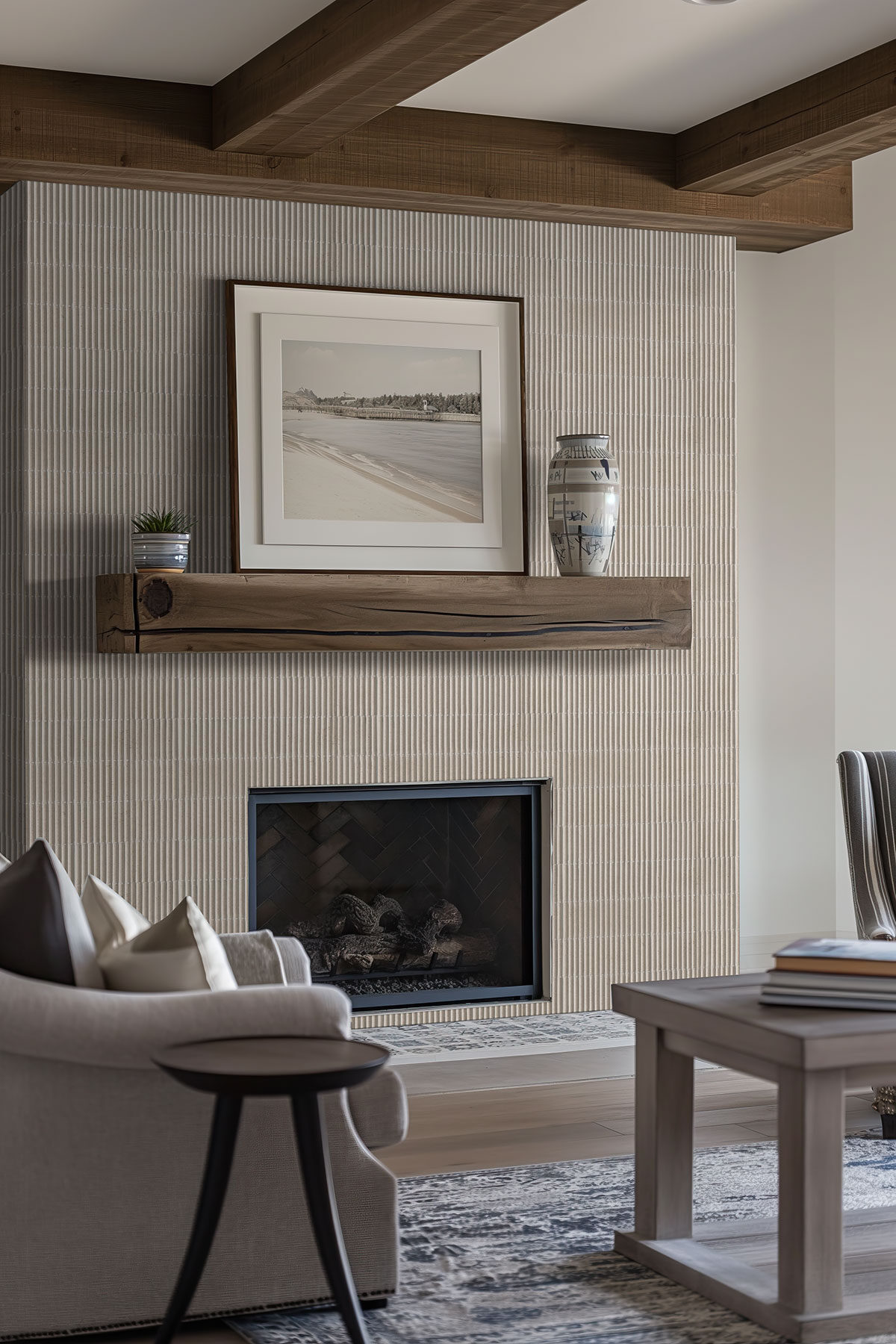 arena backsplash in a living room