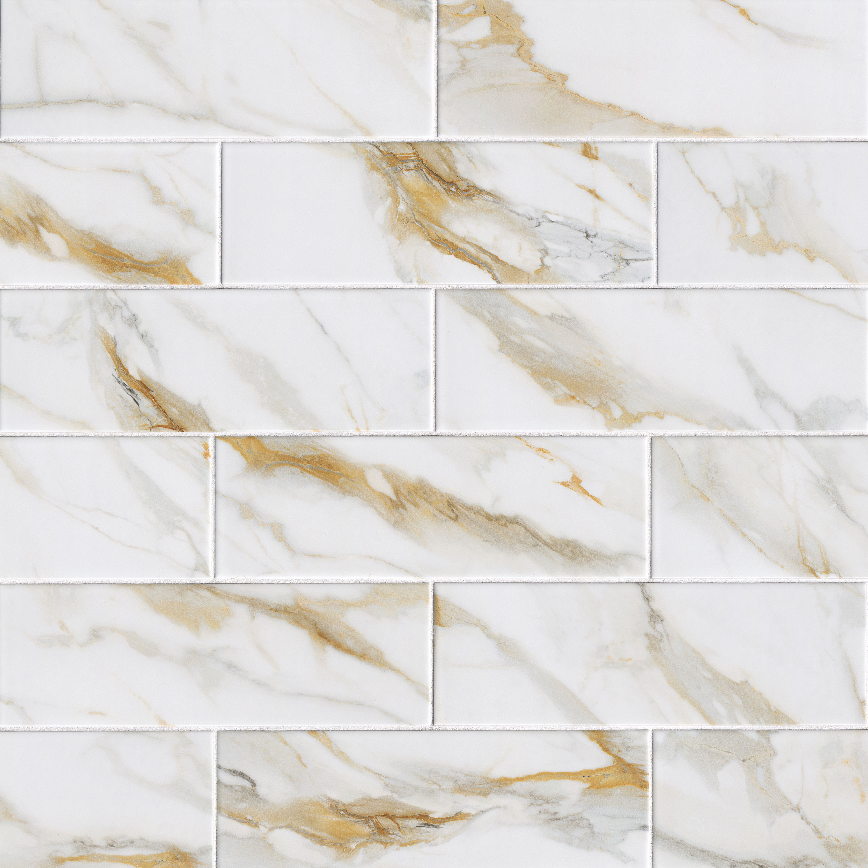 Calacatta Gold Matte Subway Tile 4x12