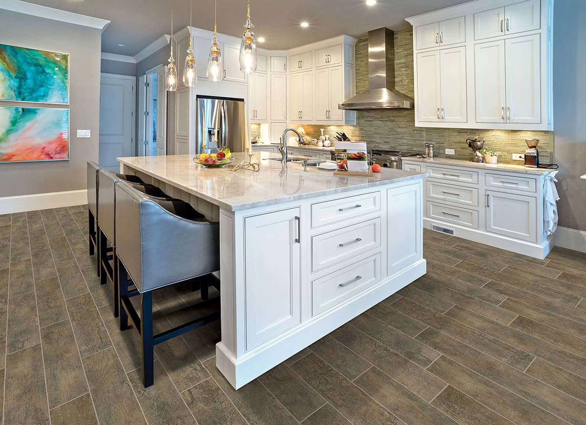 Madreperola Quartzite countertop installed — view 8