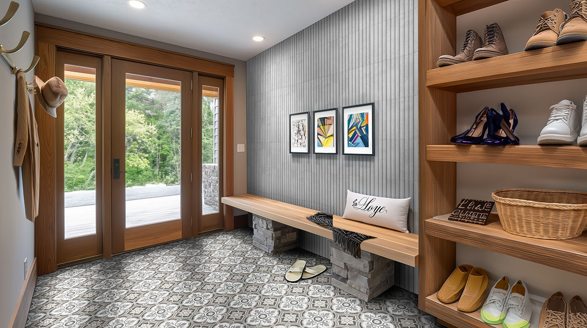 ceniza backsplash in a entryway