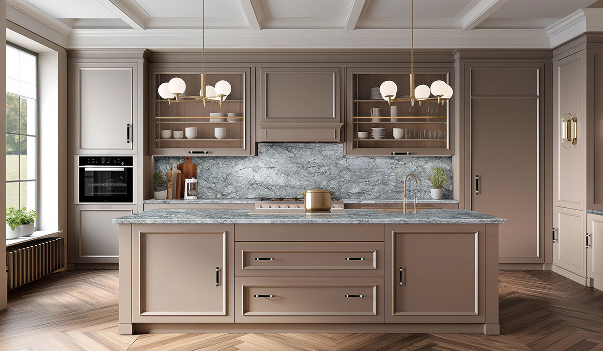Azure Mist Granite countertop in a kitchen