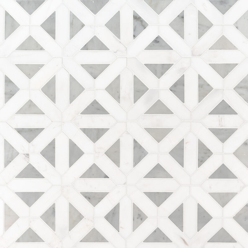 Bianco Dolomite Geometrica Polished Tile surface detail