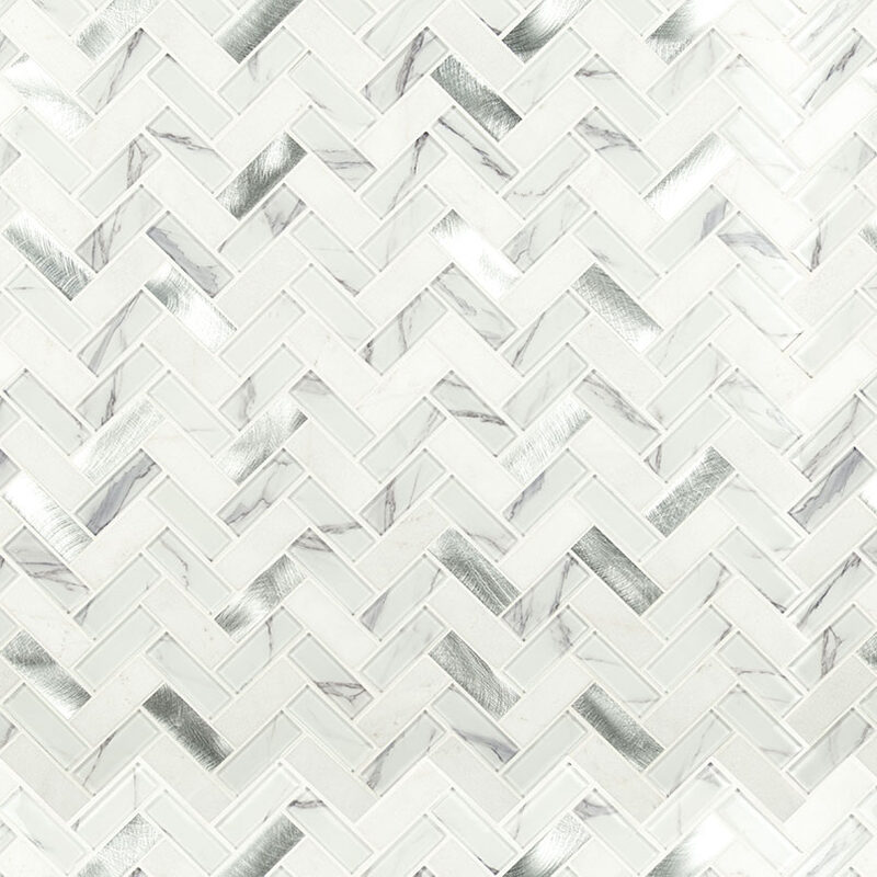 Bytle Bianco Herringbone 6mm surface detail