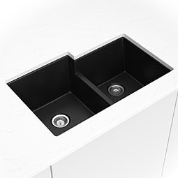 Black Quartz Double Bowl 60/40-3221