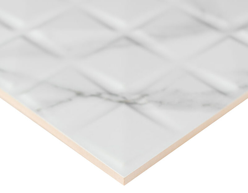Dymo Statuary Chex White 12x24 Glossy Large Format Tile surface detail