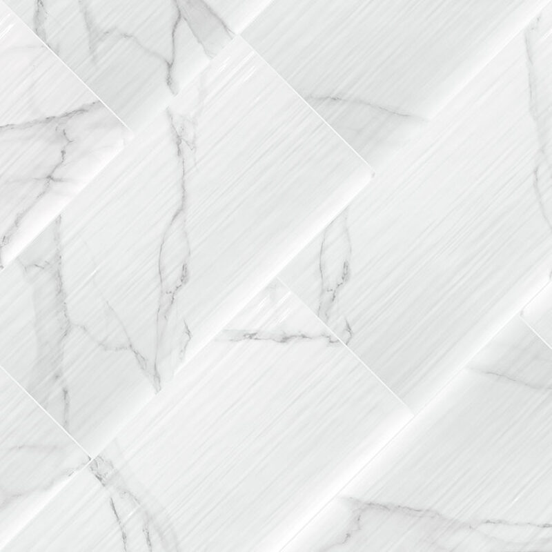 Dymo Statuary Stripe White 12x24 Glossy Large Format Tile — product photo — view 2