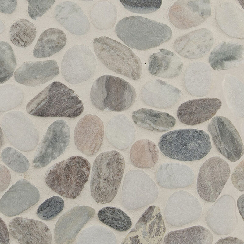 Puebla Greige Pebble tile, full view