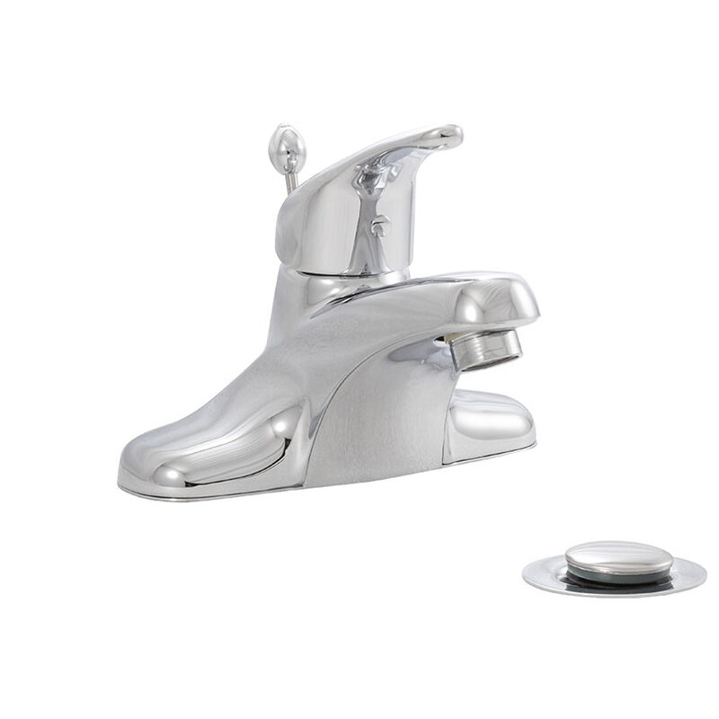 1-handle-bathroom-faucet-406-chrome faucet in a kitchen