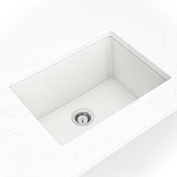 White Quartz Single Bowl 2418