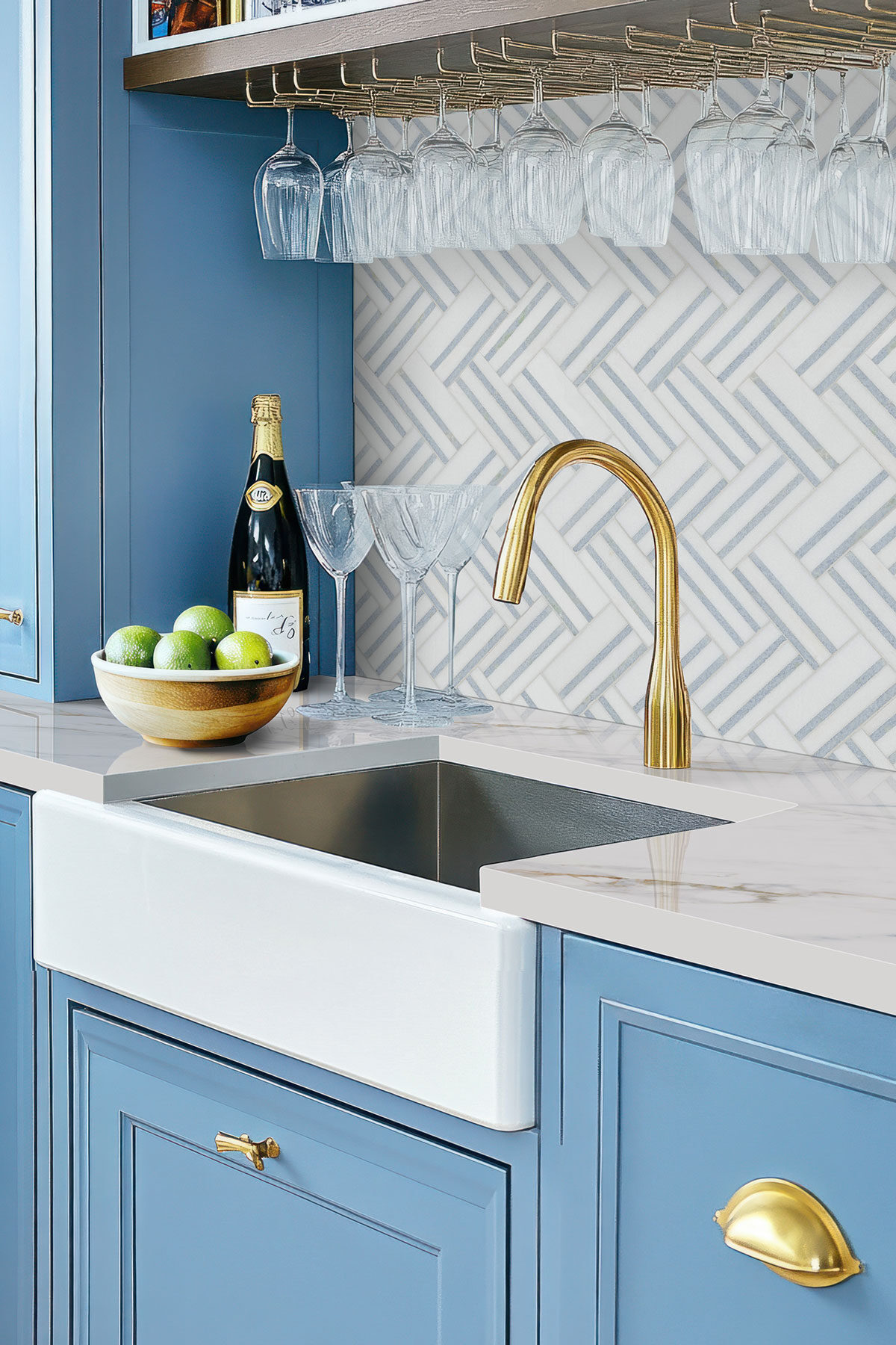 Azula Linea Polished backsplash in a kitchen — view 2