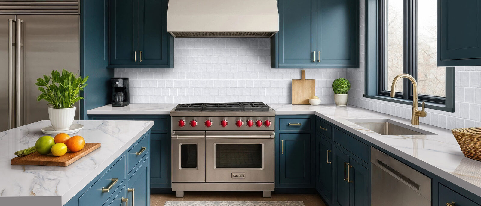 Calacatta Lapiza ™ countertop in a kitchen
