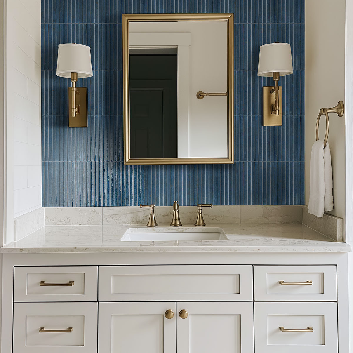 cobalto backsplash in a bathroom