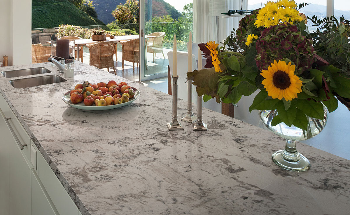 Gray Nuevo Granite countertop installed