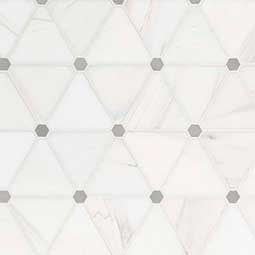 Bianco Dolomite Pinwheel Polished Marble Mosaic Tile color swatch