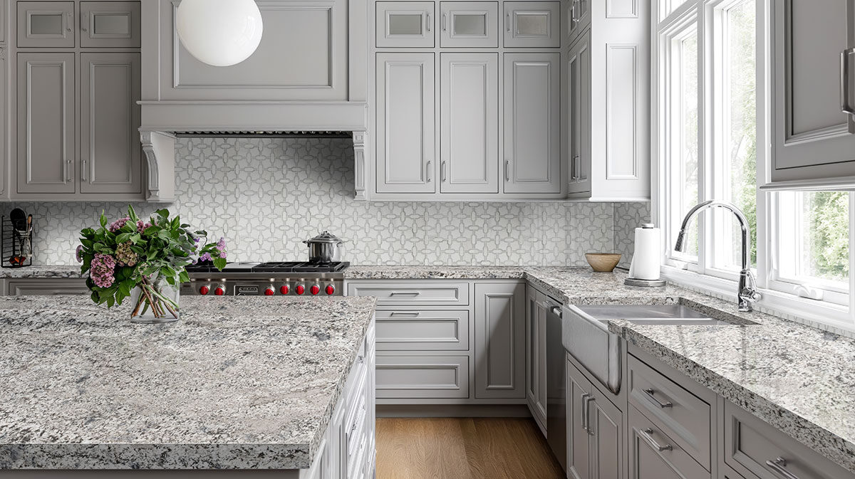 Mirage White Granite countertop in a kitchen