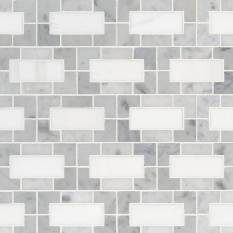 Bianco Dolomite Lynx Polished tile, full view