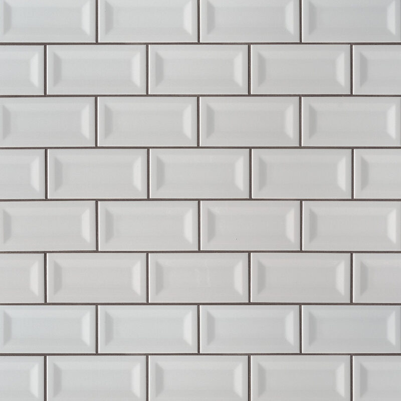 Gray Glossy 3x6 Inverted Beveled 3x6 tile