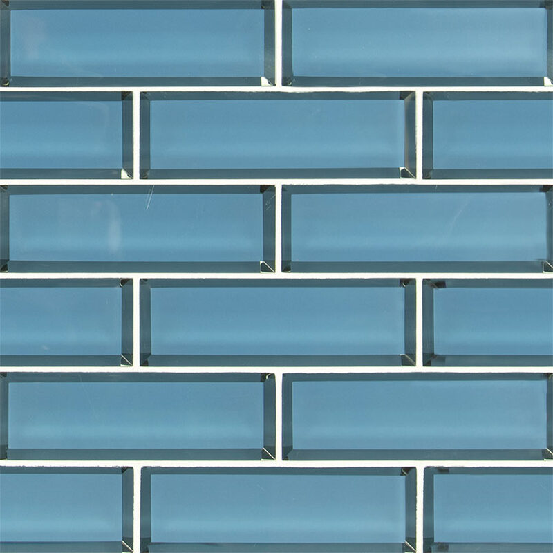 Haiku Sapphire Glass Subway Tile 2x6 tile, full view