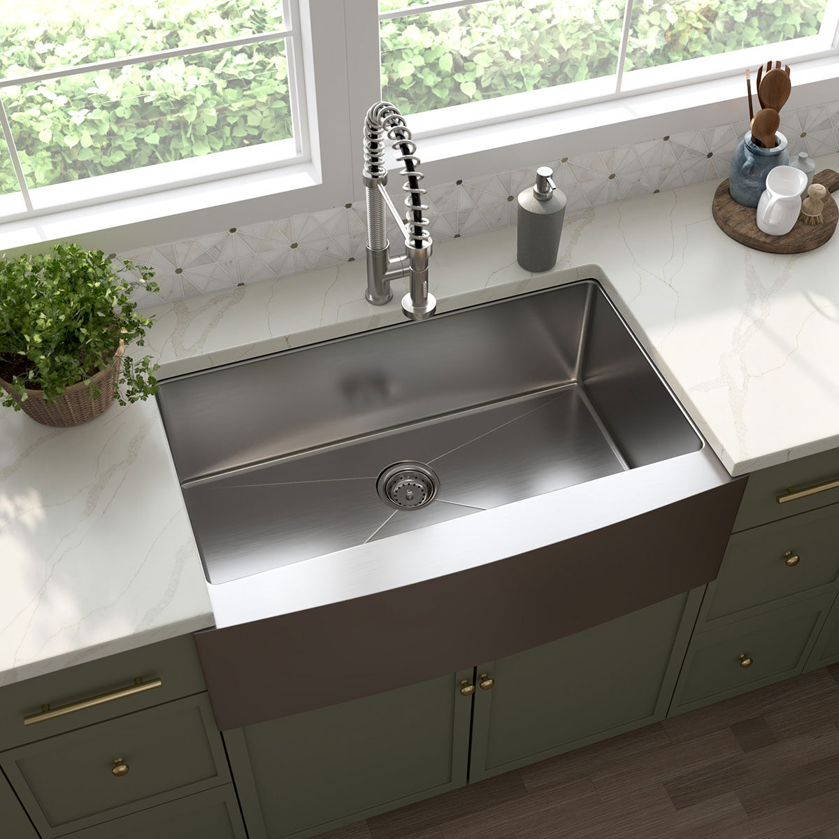 Elegante Pinwheel Gold backsplash in a kitchen — view 2
