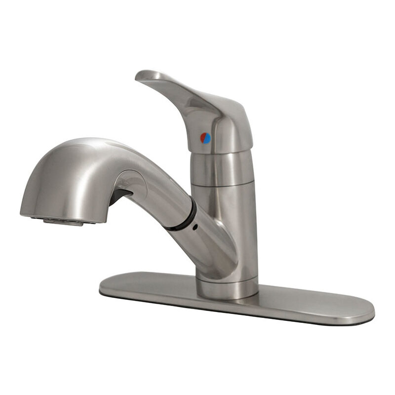 1-Handle Pull-Out Sprayer Kitchen Faucet - 805 Brushed Nickel detail view