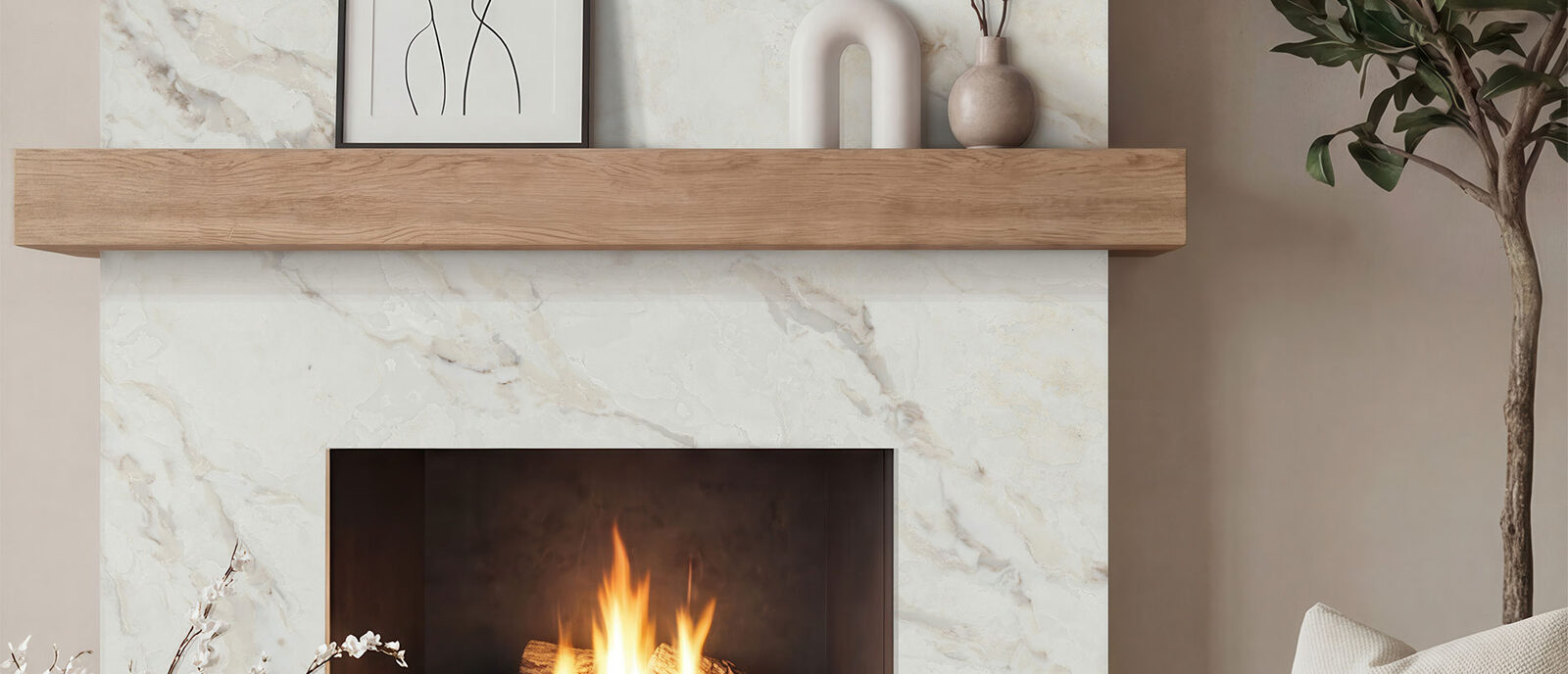 Calacatta Aravine ™ countertop in a living room