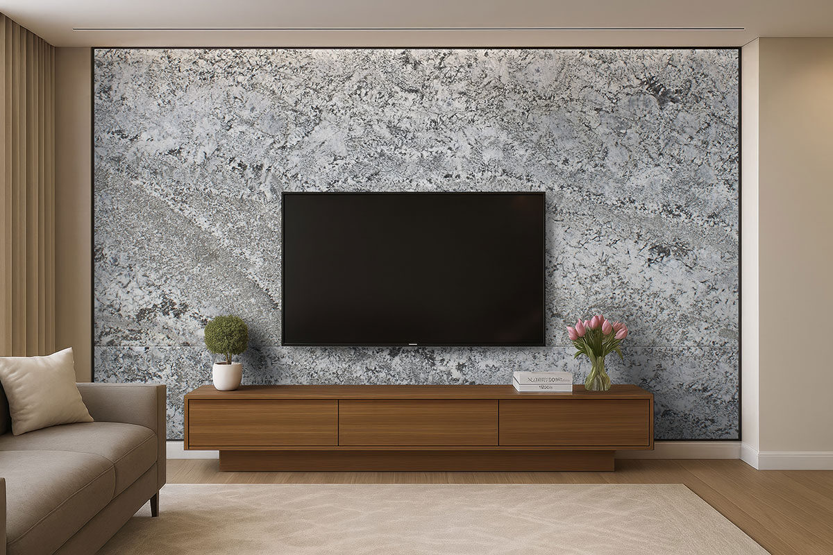 Silver Falls Granite countertop in a living room