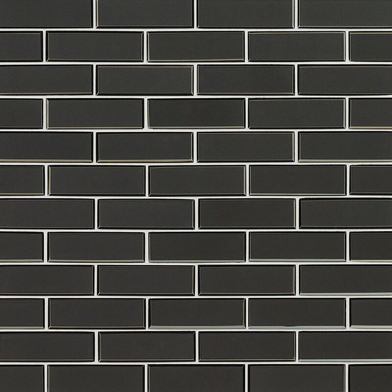Metallic Gray Bevel Subway 8mm 2x6 tile