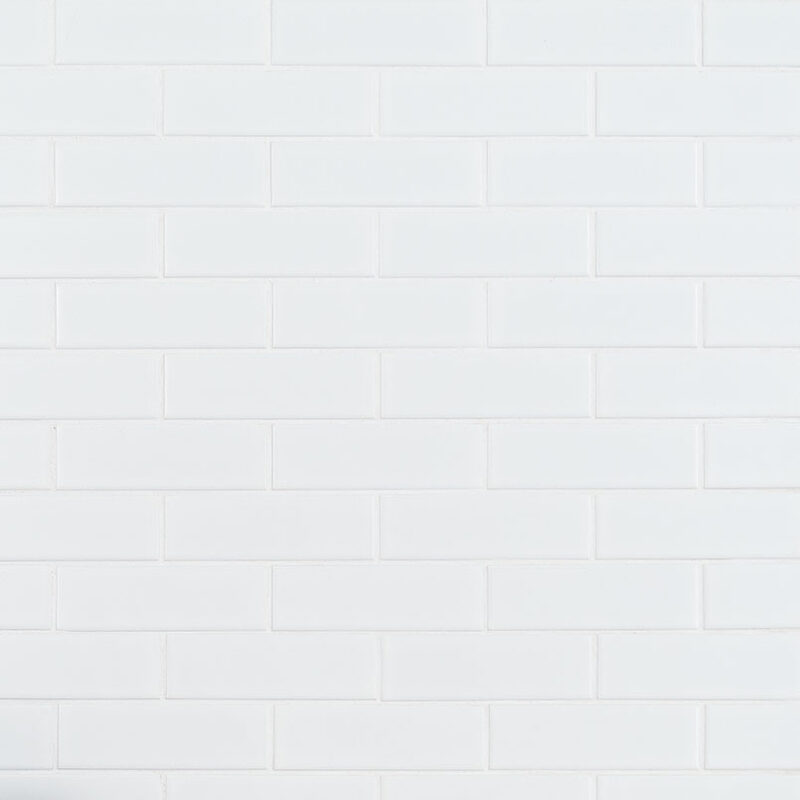 Retro Brick Bianco 6mm Matte Tile surface detail