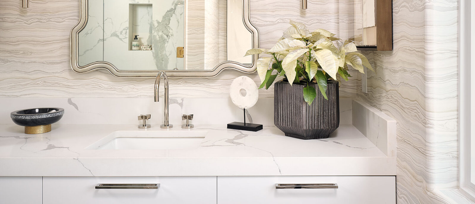 Statuary Classique Quartz countertop installed