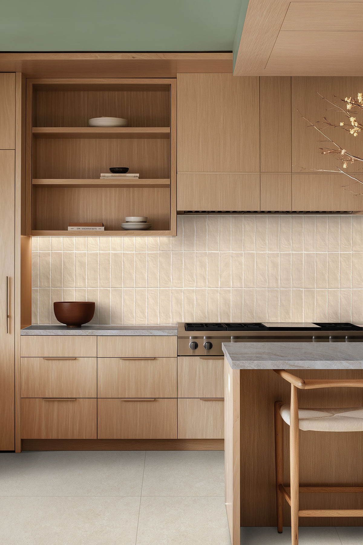 Marfil backsplash in a kitchen — view 2