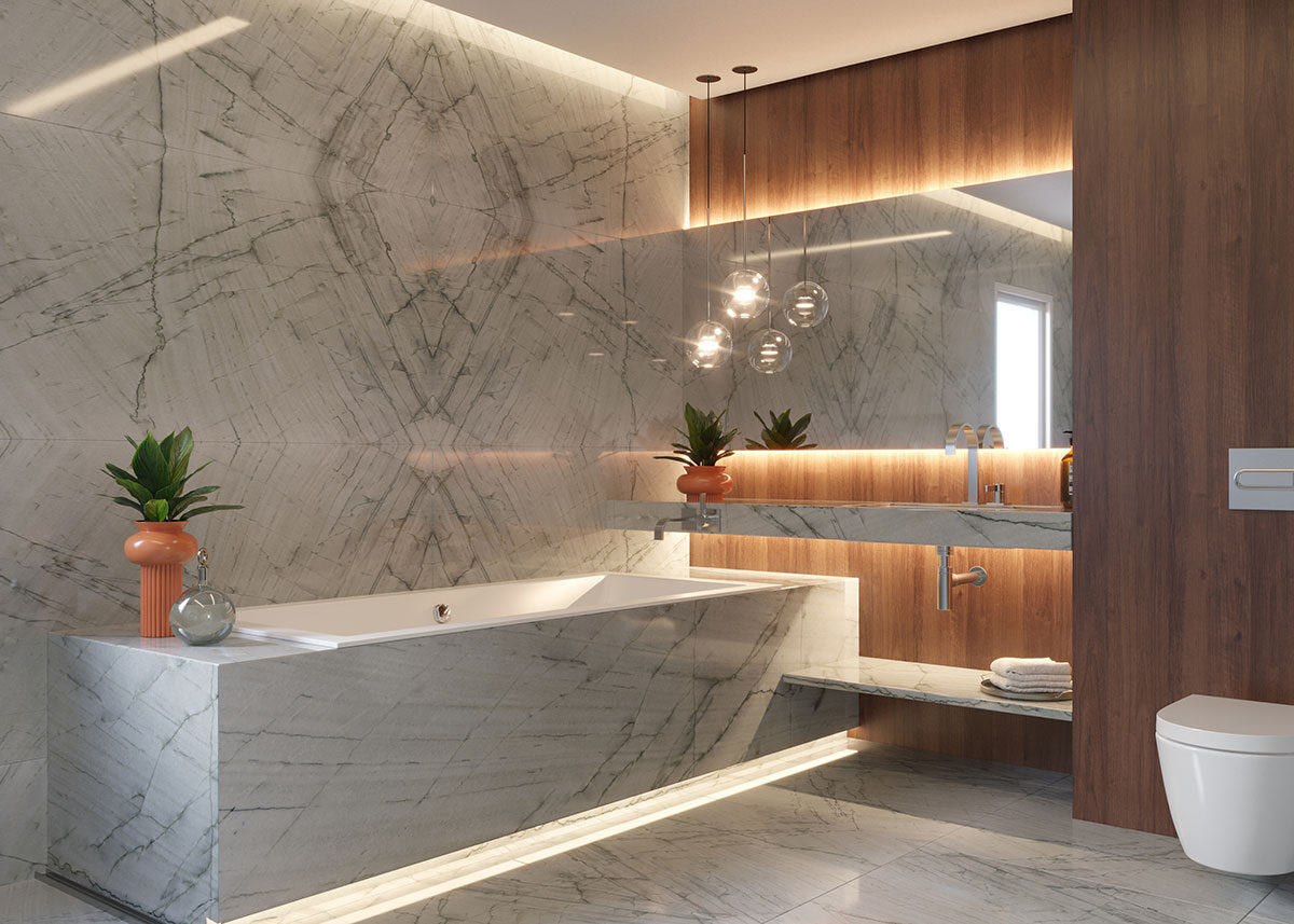 Denali Quartzite countertop installed — view 2