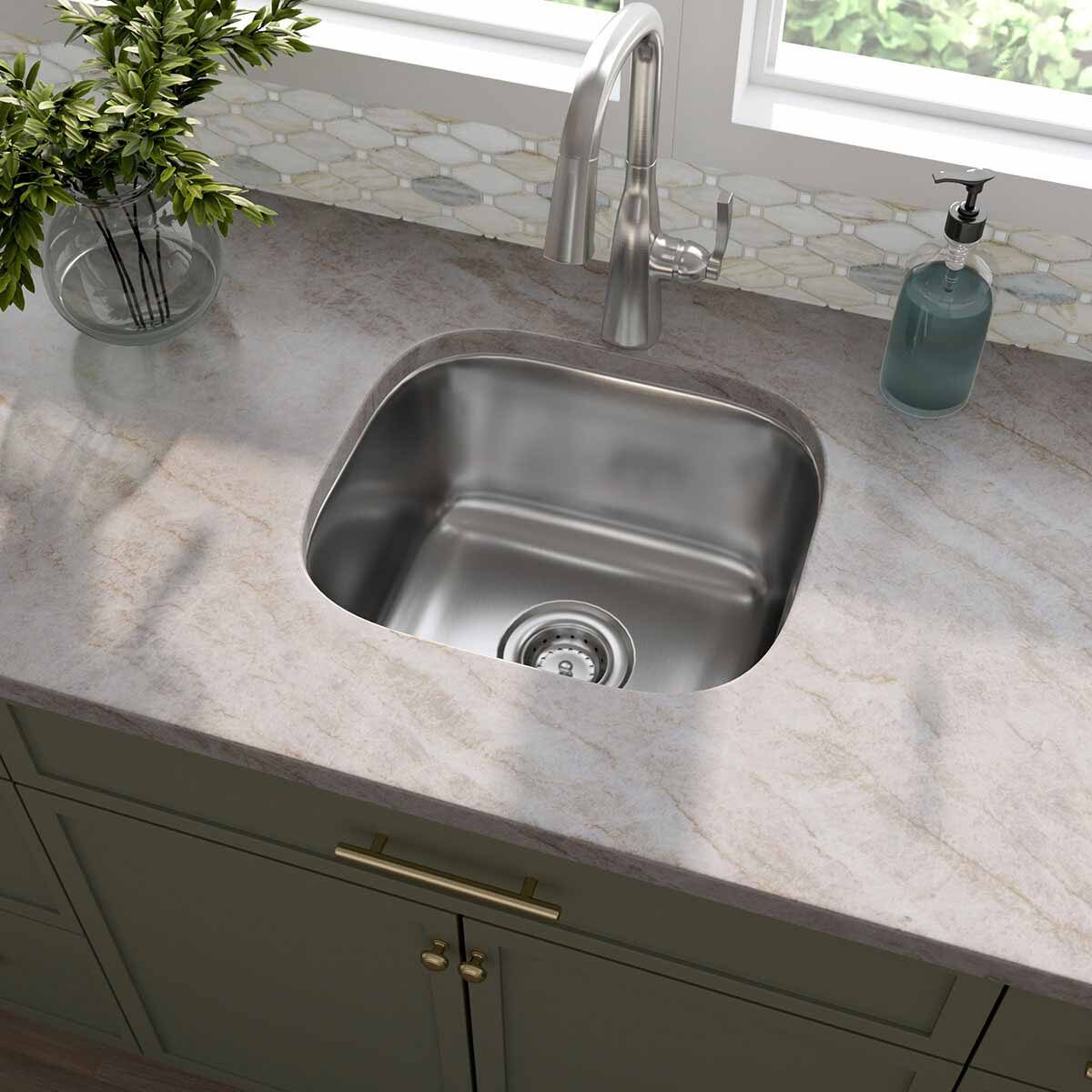 Taj Mahal Quartzite countertop in a kitchen — view 4