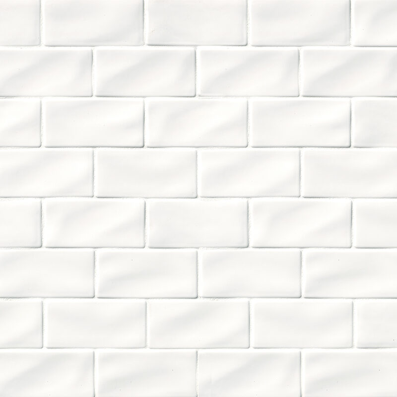Whisper White Subway Tile 3x6 surface detail