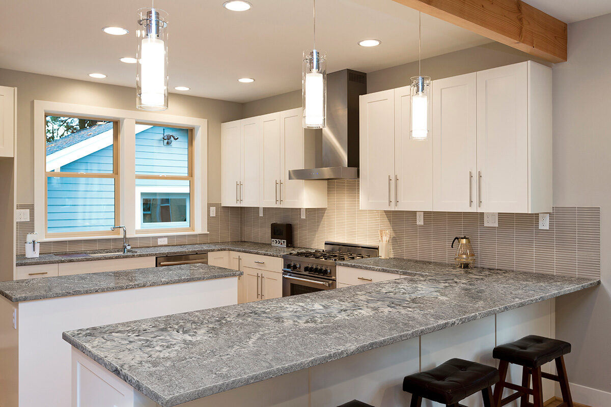 Silver Falls Granite countertop installed — view 4