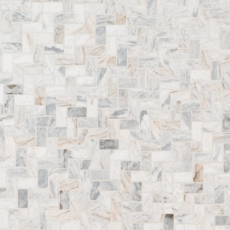 Capri Blue 1x2 Herringbone Honed Subway Tile surface detail