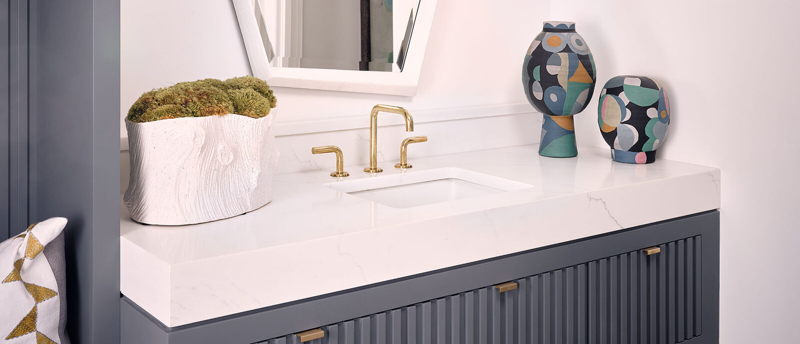 Calacatta Miraggio Quartz countertop installed