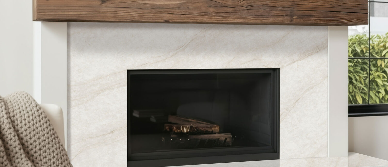 IvoriTaj Brushed ™ countertop in a living room