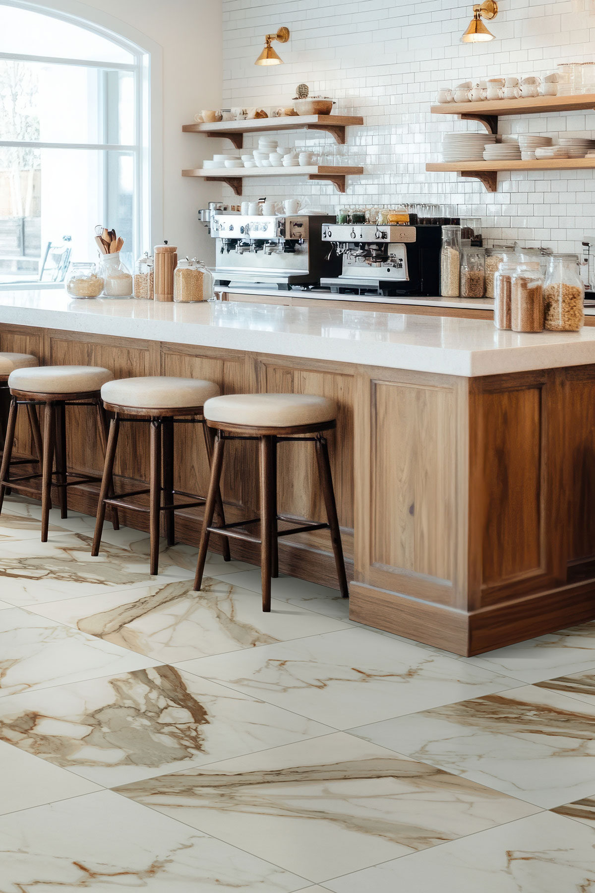Calacatta Marbella backsplash installed — view 6