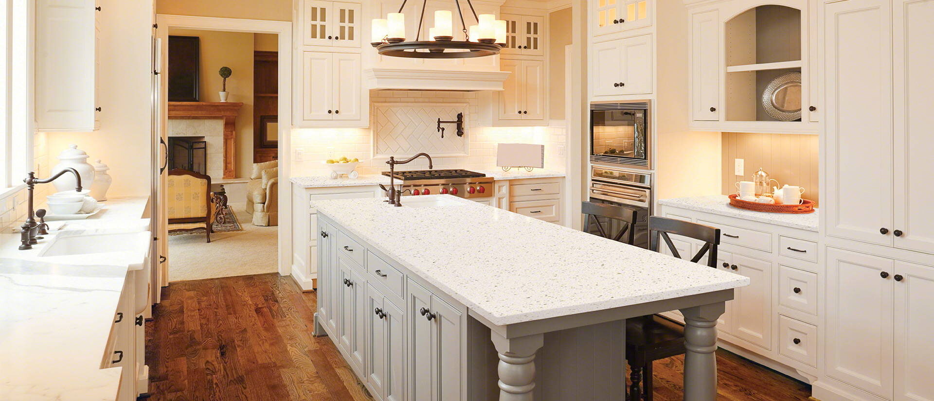 Iced White Quartz countertop installed